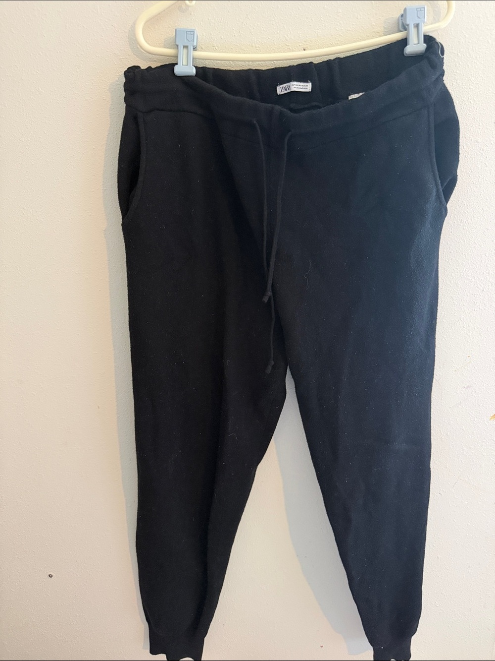 Black heavy knit Zara Cozy Jogger Sweatpants